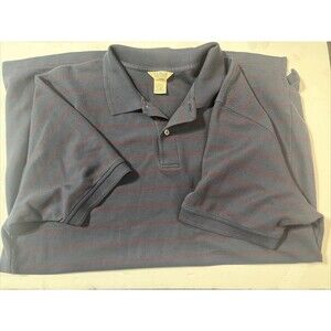LL Bean Double L Polo Men's XL-Tall 100% Cotton Blue Striped